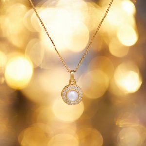 S925 Sterling Silver Necklace With Ancient Gold Plating Technique